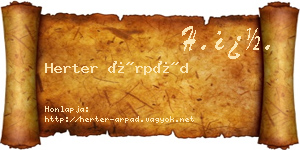 Herter Árpád névjegykártya